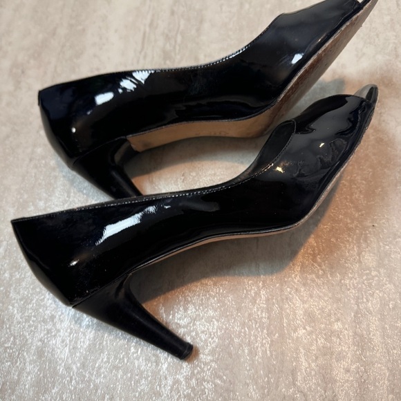 Via Spiga open toe heels black leather pump - Picture 10 of 14